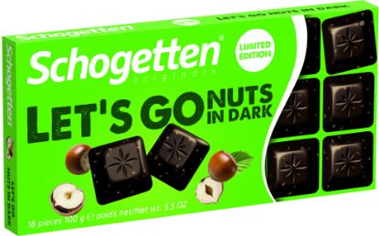 Изображение Шоколад "Шогеттен" LETS GO NUTS in DARK темный с кус.обжар.фундука 100 гр.1/15