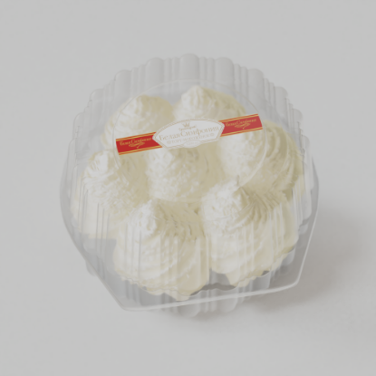 Изображение Торт-морож. Белая симфония с ЗМЖ с ар. кокоса, декор. вар. сг. мол. и кокос. стружк. 600г/4 (26/92)