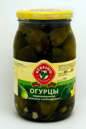 Изображение Огурцы маринованные  880гр , ст/б 1/8(Литва)