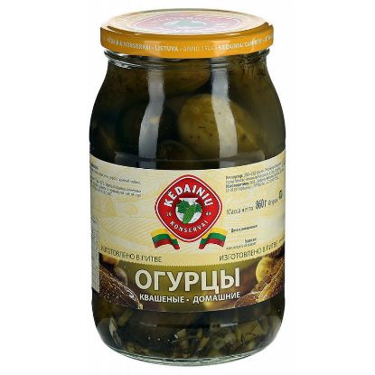 Изображение Огурцы квашеные  860 гр., ст/б 1/8(Литва)