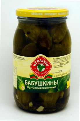 Изображение Огурцы "Бабушкины" маринованные  880 гр, ст/б 1/8