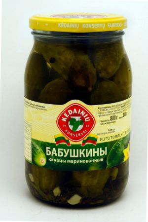 Изображение Огурцы "Бабушкины" маринованные  880 гр, ст/б 1/8