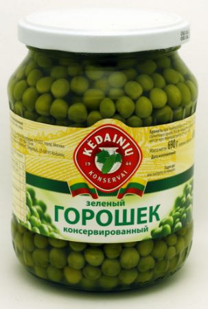 Изображение Горошек зеленый 690гр (Литва, ЗАО "ККF") 1/8
