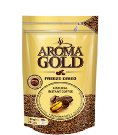 Изображение Кофе раств. сублимир. "Арома Голд" ДОЙ-пак 140 гр. 1/12шт