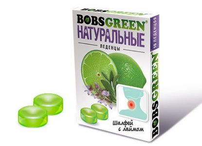 Изображение (BG-1-3) BOBSGREEN леденцы шалфей с лаймом 16*6, 32гр. 1/16