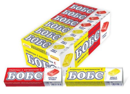 Изображение (ВS-6-2) БОБС леденцы микс мед/лимон, лесные ягоды 33гр. 1/18