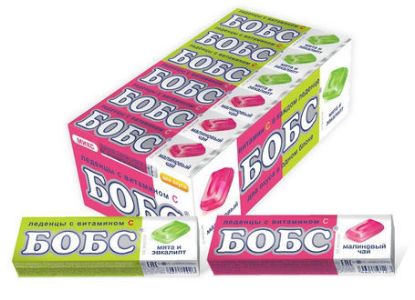 Изображение (ВS-6-1) БОБС леденцы микс мята/эвкалипт, малин.чай 33гр. 1/18