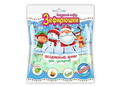 Изображение (ZF-4-9) ЗЕФИРЮШКИ ЕЛКИ воздушный зефир для десертов 80гр. 1/20