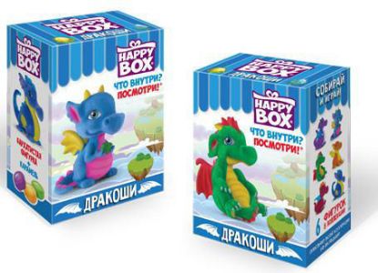 Изображение (HB-2-5) HAPPY BOX  Дракоши, фигурка+карамель в коробке 18гр 1/10