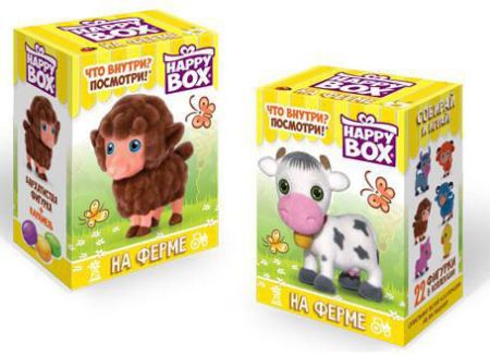 Изображение (HB-2-8) HAPPY BOX  На ферме, фигурка+карамель в коробке 18гр 1/10