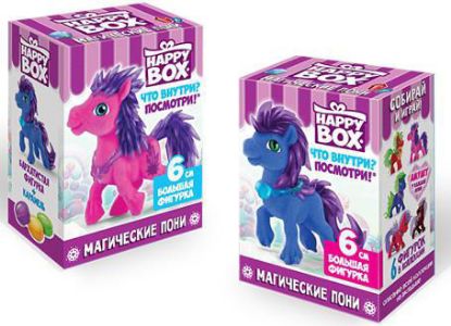 Изображение (HB-2-9) HAPPY BOX  Магические пони, фигурка+карамель в коробке 18гр 1/10