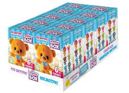 Изображение (HB-2-1) HAPPY BOX  Медвежата, фигурка+карамель в коробке 18гр 1/10