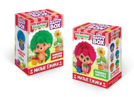 Изображение (HB-2-14) HAPPY BOX  Милые ёжики, фигурка+карамель в коробке 18гр 1/10