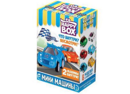 Изображение (HB-2-21) HAPPY BOX  МИНИ МАШИНЫ, фигурка+карамель в коробке 18гр 1/10