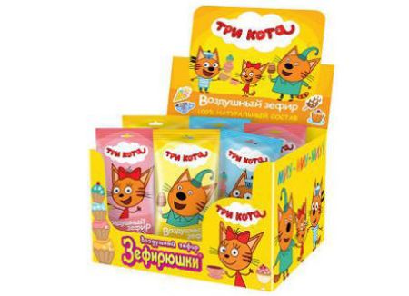 Изображение (ZF-12-8) ТРИ КОТА воздушный зефир для какао и десертов 15г 1/24