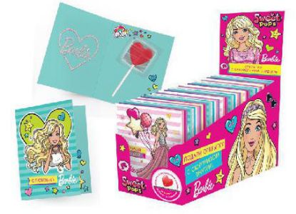 Изображение (SP-2-2) , BARBIE открытка с карамельным сердцем 10гр. 1/20