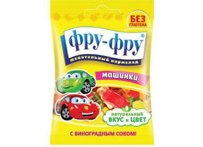 Изображение (FF-1-29) ФРУ-ФРУ ЖЕЛТЫЙмашинки, мармелад 30гр. 1/24