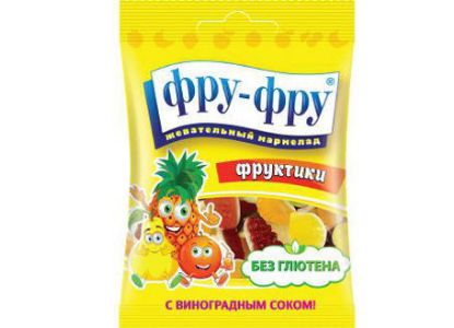 Изображение (FF-1-27) ФРУ-ФРУ ЖЕЛТЫЙ тропические фрукты, мармелад 30гр. 1/24