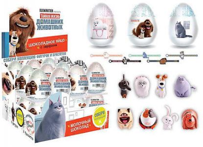 Изображение (ES-2-18) ТАЙНАЯ ЖИЗНЬ ЖИВОТНЫХ, шоколадное яйцо с игрушкой 20 гр.1/24