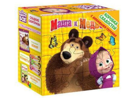 Изображение (HB-6-1) HAPPY BOX  МАША И МЕДВЕДЬ коробка сладостей 295гр 1/10