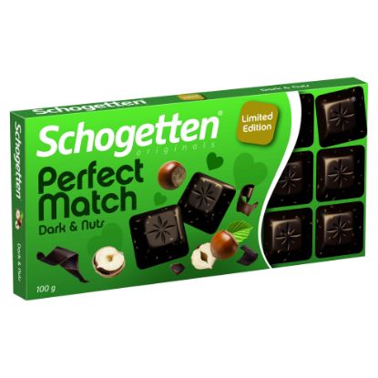 Изображение Шоколад "Шогеттен" PERFECT MATCH ТЕМНЫЙ с кус.обжар.фундука 100 гр.1/15