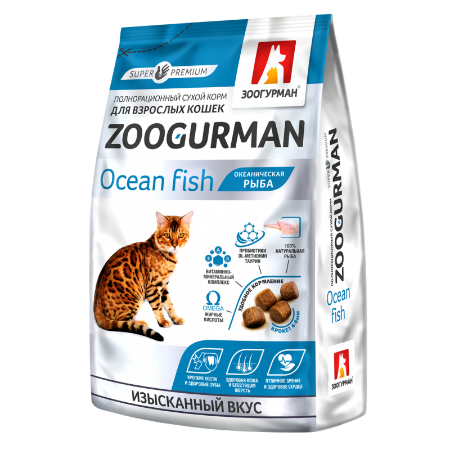 Изображение Cух корм Zoogurman Океаническая рыба д/кошек 350гр 1/12