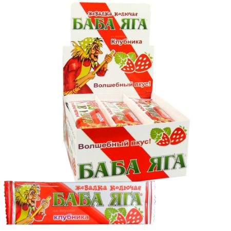Изображение (ВВ-3-2) БАБА ЯГА клубника, жев.конфета 11гр 1/48