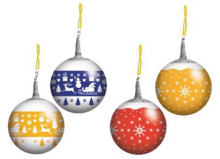 Изображение (МК-17-1) Синие, зол. шарики со снеж., ёлочн. украш., конд.изд. 12г. 1/55