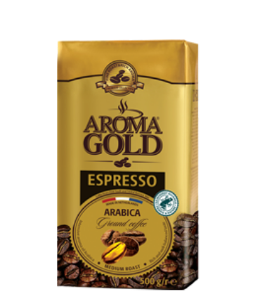 Изображение Кофе "АРОМА ГОЛД ЭСПРЕССО IN-CUP", мол.500 гр.1/12 Кирпич