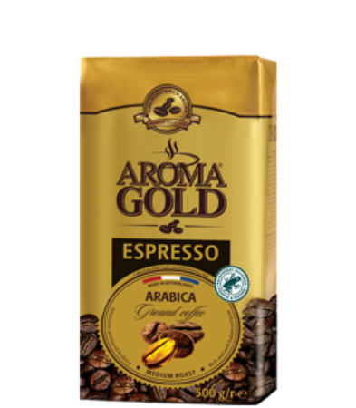 Изображение Кофе "АРОМА ГОЛД ЭСПРЕССО IN-CUP", мол.500 гр.1/12 Кирпич