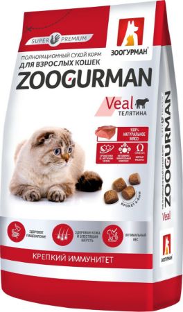 Изображение Cух корм Zoogurman Телятина д/кошек 1,5кг 1/6