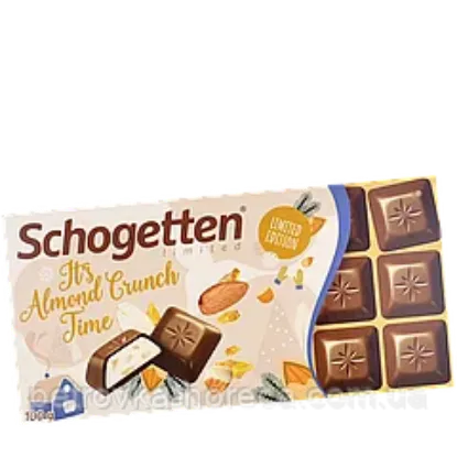 Изображение Шоколад "Шогеттен" "ITS TIME ALMOND CRUNCH" мол с миндаль-крем нач.с минд,крошкой 100 гр.1/15
