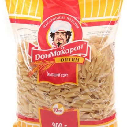 Изображение Оптим 900гр Перья гладкие "ДОН МАКАРОН" гр. В, в/с 1/12