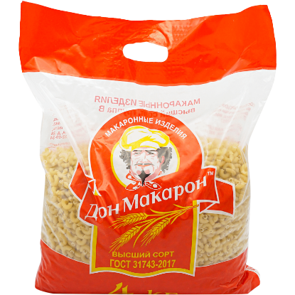 Изображение ВЕС 4 кг Рожки рифленые "ДОН МАКАРОН" гр. В, в/с